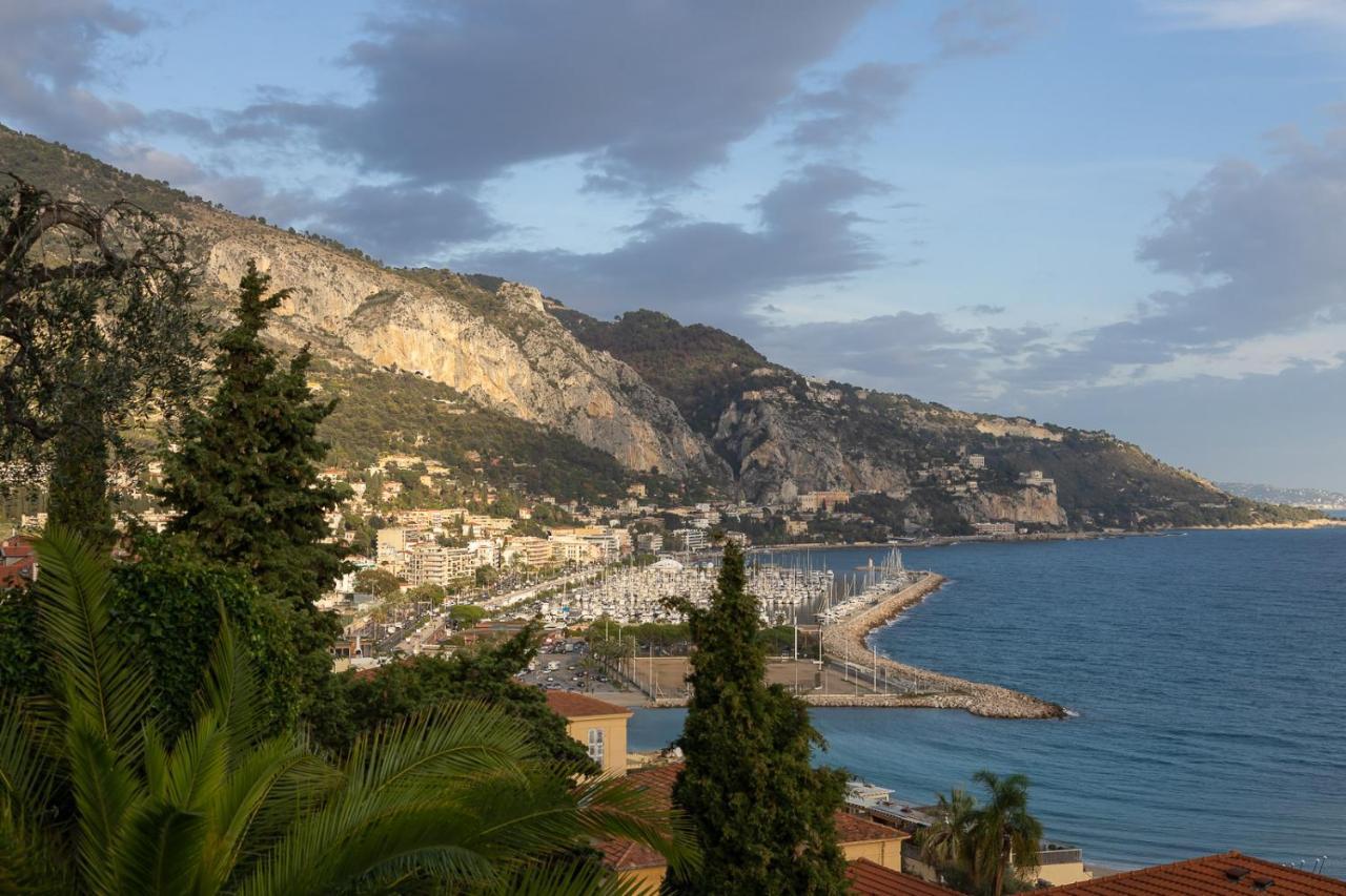 מנטון Villa L'Ensoleillee Vue Panoramique Mer, 250 M De La Plage Et Du Centre Ville מראה חיצוני תמונה