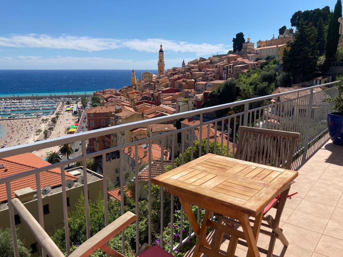 מנטון Villa L'Ensoleillee Vue Panoramique Mer, 250 M De La Plage Et Du Centre Ville מראה חיצוני תמונה