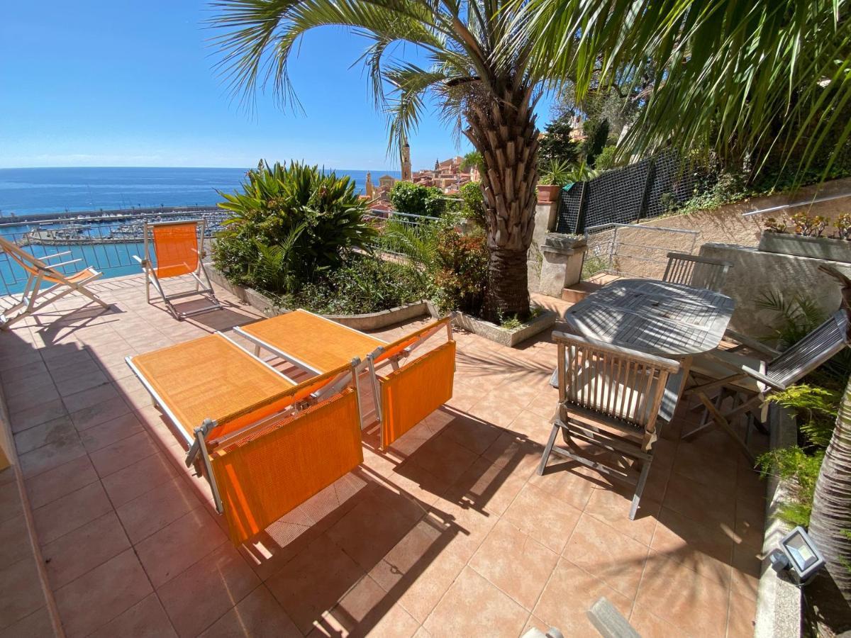 מנטון Villa L'Ensoleillee Vue Panoramique Mer, 250 M De La Plage Et Du Centre Ville מראה חיצוני תמונה