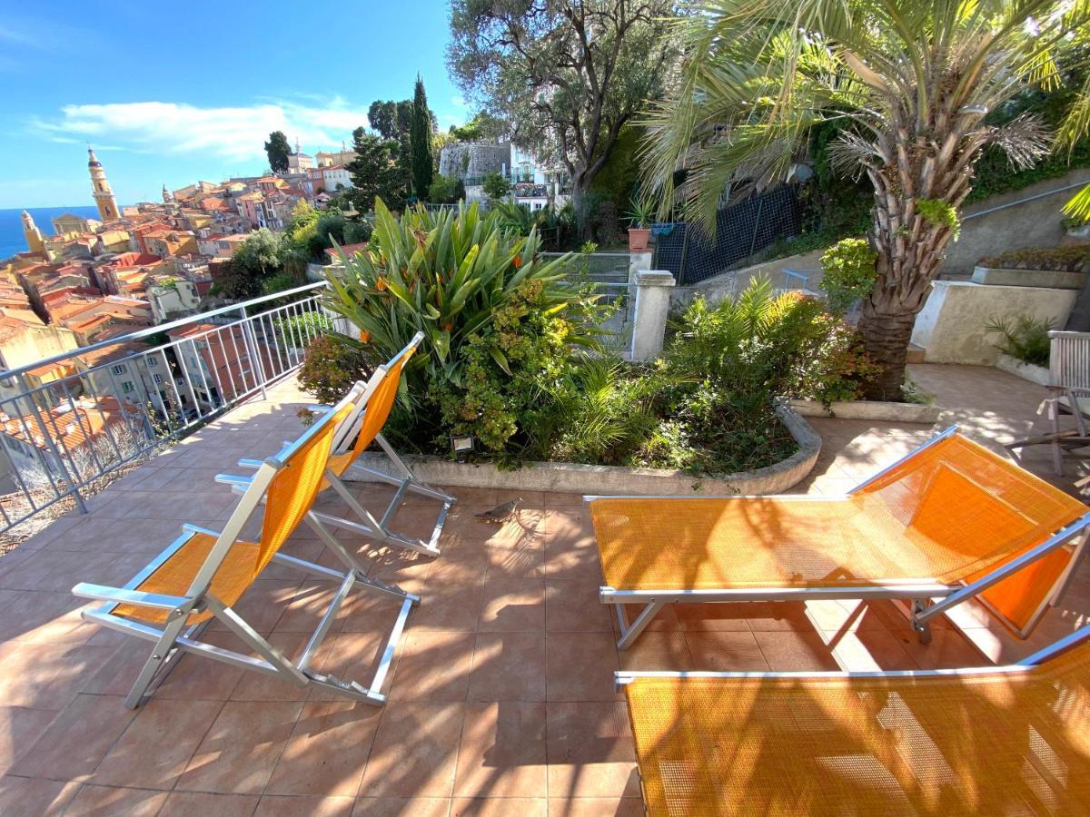מנטון Villa L'Ensoleillee Vue Panoramique Mer, 250 M De La Plage Et Du Centre Ville מראה חיצוני תמונה