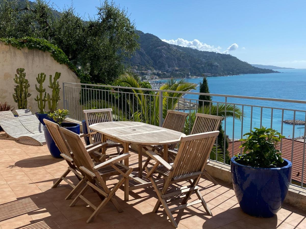 מנטון Villa L'Ensoleillee Vue Panoramique Mer, 250 M De La Plage Et Du Centre Ville מראה חיצוני תמונה