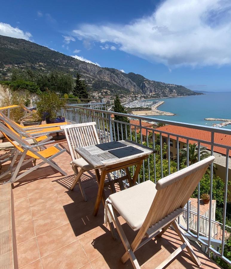 מנטון Villa L'Ensoleillee Vue Panoramique Mer, 250 M De La Plage Et Du Centre Ville מראה חיצוני תמונה